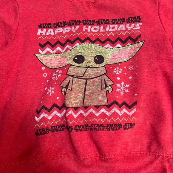 Baby yoda Christmas sweatshirt, red Star Wars - Picture 2 of 4